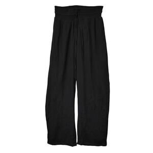 Amiani Resort Pants Size Large Black Fully Lined Lightweight Elastic Waist